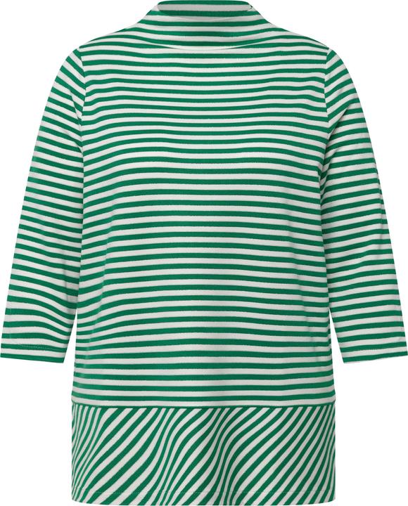 Actual product image Ulla Popken Glitter Stripe Mixed Direction Stretch Knit Top (46, 48)