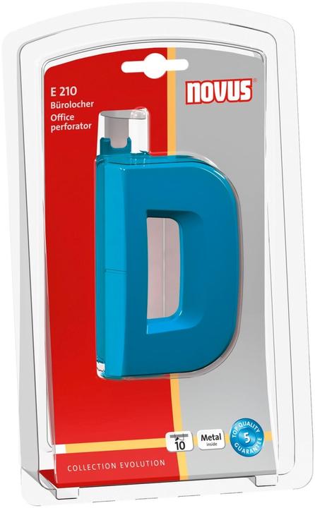 Novus Perforateur E210 plastique/métal 1.0mm/10 feuilles (blister) pétrole