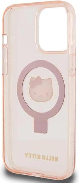 Actual product image Hello Kitty HKHMP15XHRSGEP iPhone 15 Pro Max 6.7" różowy/pink hardcase Ring Stand Glitter Electrop L (Apple iPhone 15 Pro Max)