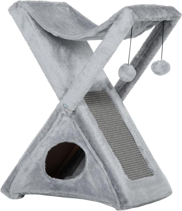 Image du produit PawHut Tour pour chats avec grotte et hamac (65 cm, Gris)