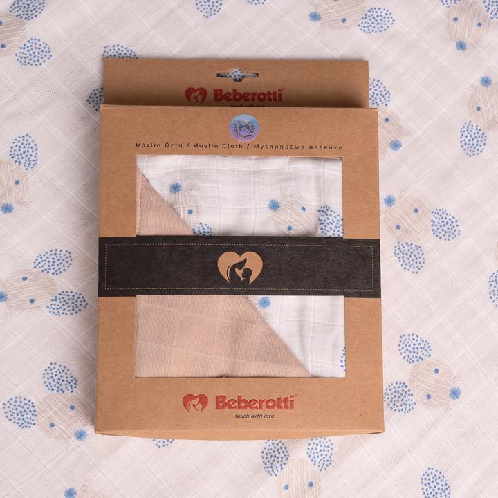 Actual product image Beberotti 4 Layered Double sided Organic Muslin Blanket (90 x 75 cm)