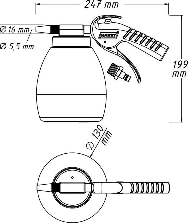 Image du produit HAZET Pistolet de sablage à la soude 9045P-1