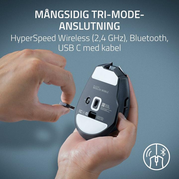 Actual product image Razer Basilisk Mobile Schwarz - Portable Ergonomische Gaming Maus (Cable, Wireless)