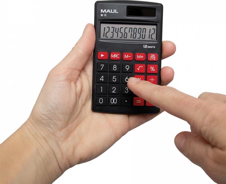 Immagine prodotto Maul Calcolatrice M12 Nero (Batterie, Celle solari)