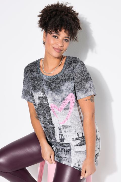Actual product image Miamoda T-Shirt, A-Linie, Stadt/Herzdruck (42)