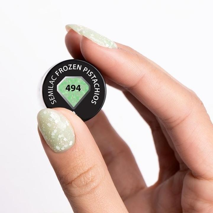 Immagine prodotto Semilac Smalto UV Hybrid 494 Frozen Pistachios 7ml (494 Pistacchi congelati, Smalto per unghie effetto gel)