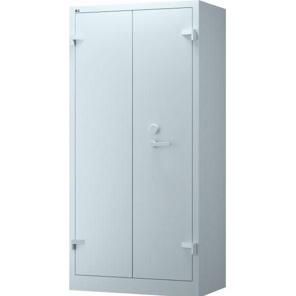 Bisley, Aktenschrank, Feuerschutzschrank HxBxT 195x95x55cm 4 Böden 5 OH lichtgrau