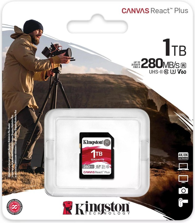 Productafbeelding Kingston Canvas React Plus (1000 GB, SDXC, U3, UHS-II)