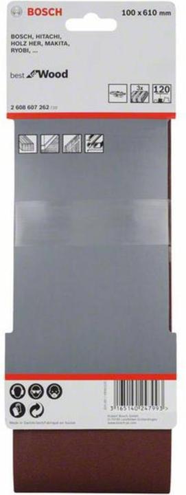 Image du produit Bosch Professional Zubehör PRO X440 Bande abrasive, 100 x 610 mm, G120 (120)