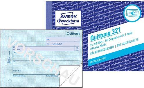 Produktbild Avery Quittung inkl. MwSt. (50x)
