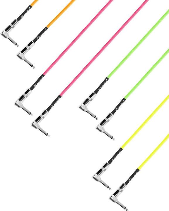 Produktbild Adam Hall 4 STAR IRR 0060 NEO SET - Pedalboard Patchkabel | 4er Set ® Winkelklinke TS | 0,6 m (0.60 m)
