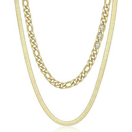 Brosway Gold Plated Symphonia Crystal Double Necklace BYM108, Handykette, Gold