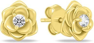 Image du produit Brilio Silver - Charming gold-plated earrings Flowers EA1131Y
