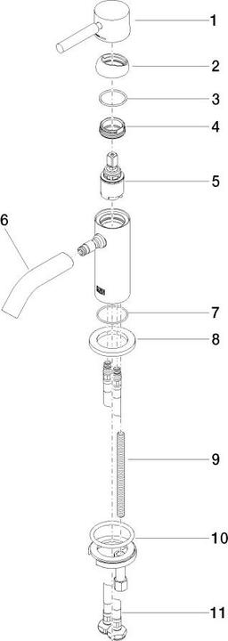 Actual product image Dornbracht Dornb Single-lever basin mixer META Ausldg 105mm without pop-up waste chrome