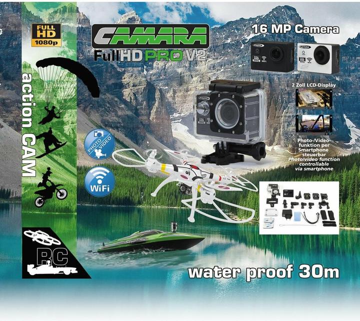 Produktbild Jamara 177891 - Full HD - 16 MP - 120 fps - WLAN - 900 mAh - 58 g (30p, WLAN)