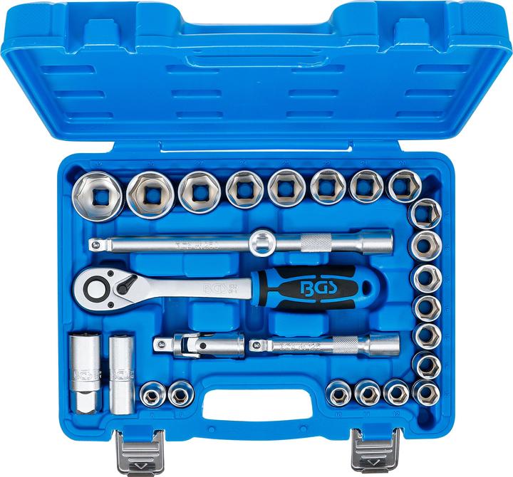 Produktbild BGS Steckschlüssel-Satz Antrieb 12,5 mm (1/2") SW 8 - 32 mm 27-tlg. (12.5 mm)