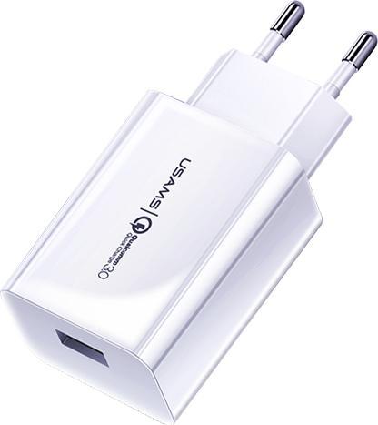 Actual product image Usams Ład. siec. 1xUSB-C T34 20W 5V-3A PD3.0 + cable U63 USB-C do lightning 20W biały/white (T49) T4 (1.20 m, USB 3.2 Gen 1, 20 W)