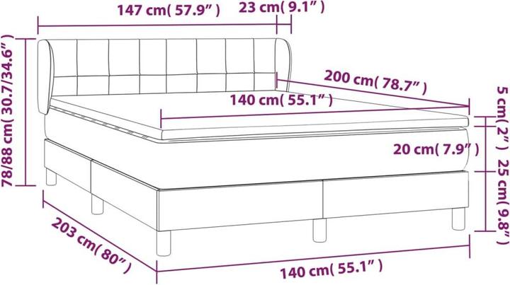 Immagine prodotto vidaXL Boxspringbett (140 x 200 cm)