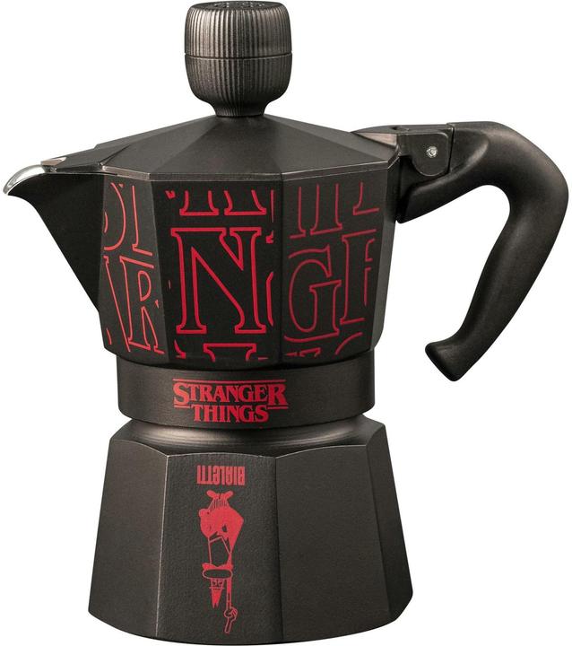 Bialetti Espressokanne Stranger Things, 3 Tassen, Schwarz / Rot (3 T.)