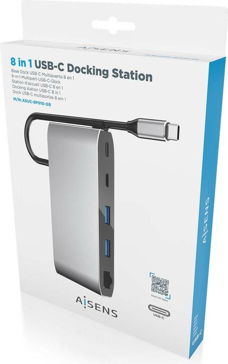 Produktbild Aisens USB-C DOCK 8 EN 1 HDMI VGA RJ45 2XUSB-A 2XUSB-C 5G USB-C PD (USB-C, 8 Ports)