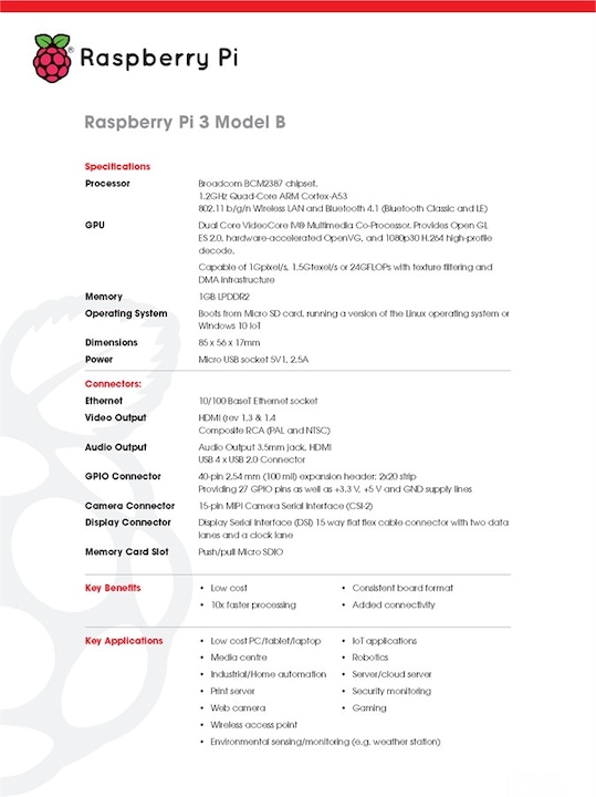 Produktbild Raspberry Pi 3 Model B