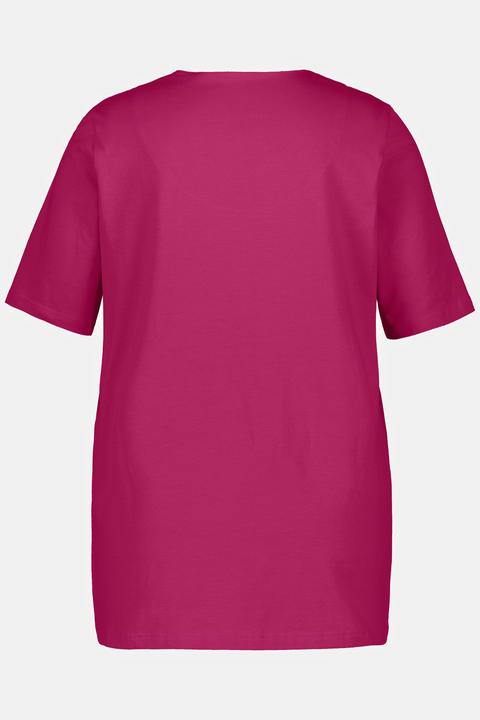 Actual product image Ulla Popken Essential Notch Neck Stretch Tee (54)