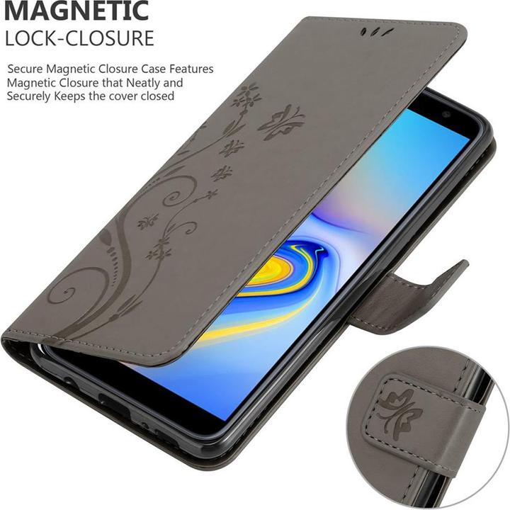 Actual product image Cadorabo Flower Book Cover (Samsung Galaxy J6+)