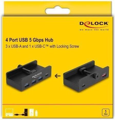 Produktbild Delock Externer USB 5 Gbps 4 Port Hub 3 x USB Typ-A und 1 x (USB-A, 4 Ports)