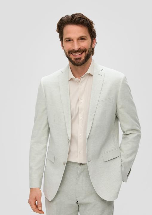 Produktbild S.Oliver Indoor-Sakko s.O PURE: Anzugsakko aus Leinenmix mit Hahnentritt-Muster (56)