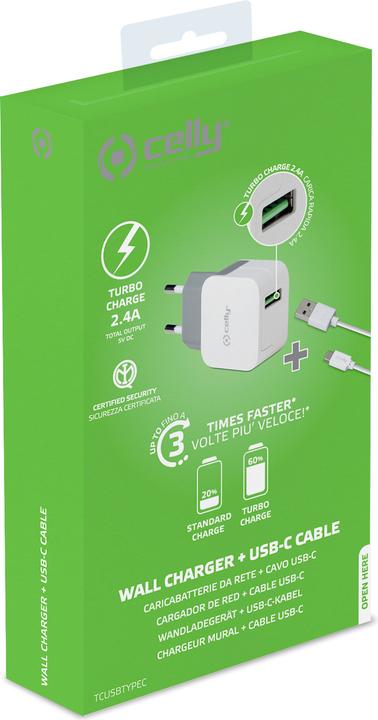 Actual product image Celly TCUSBTYPEC - Power supply - 2.4 A (USB) - on (12 W)