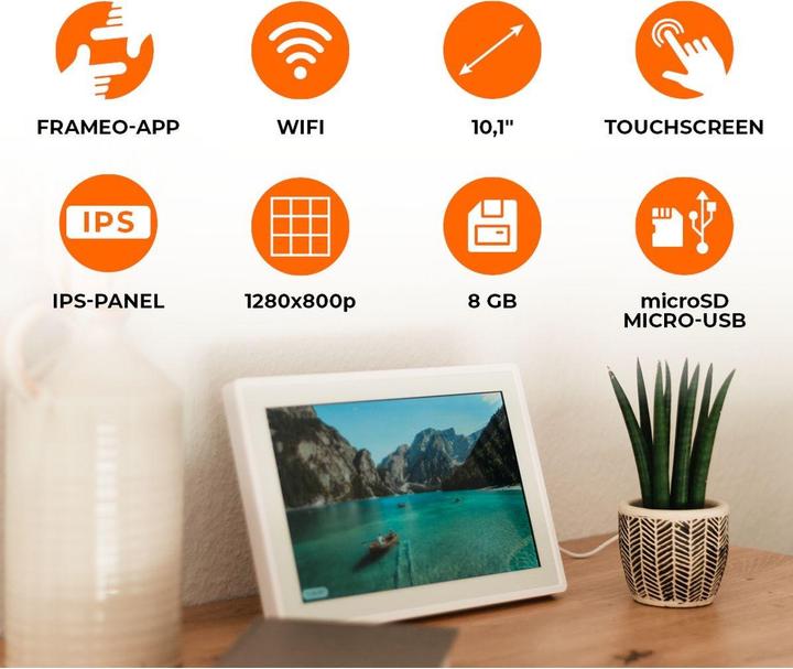 Image du produit Rollei Smart Frame WiFi 100 Blanc (10.10", 800 x 1280 pixels)