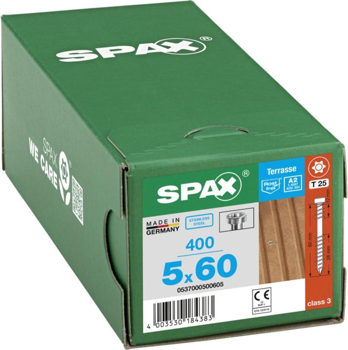 Image du produit Spax Terrasse A2 Culasse T-Star Plus T25 Filetage De Fixation Cut (400 Vis par pièce)