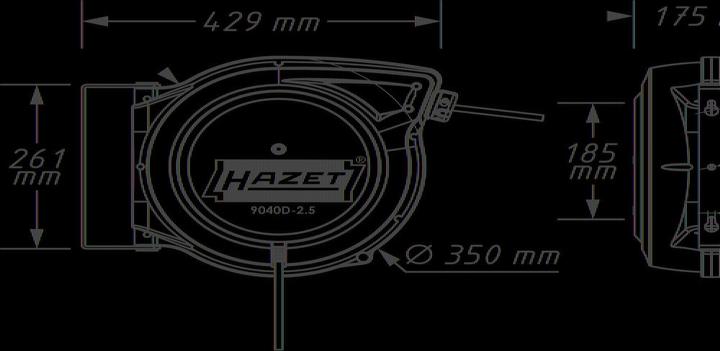 Produktbild HAZET Kabelaufroller 9040D-2.5 (20 m, 2.50 mm²)