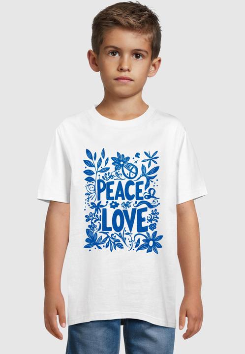 Produktbild Merchcode Kids Peace Love - Basic T-Shirt - 184801 (122, 128)