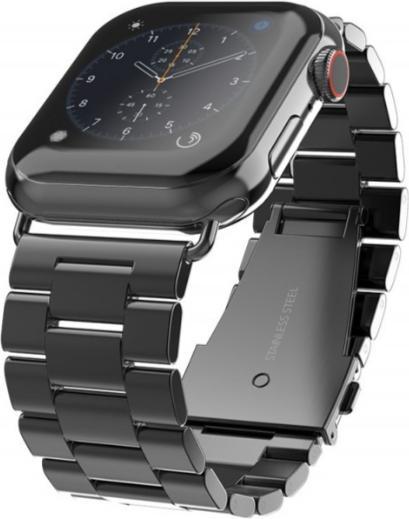 Produktbild Swissten Metal band for apple watch 42-44 mm black (44 mm, 42 mm, Stahl)