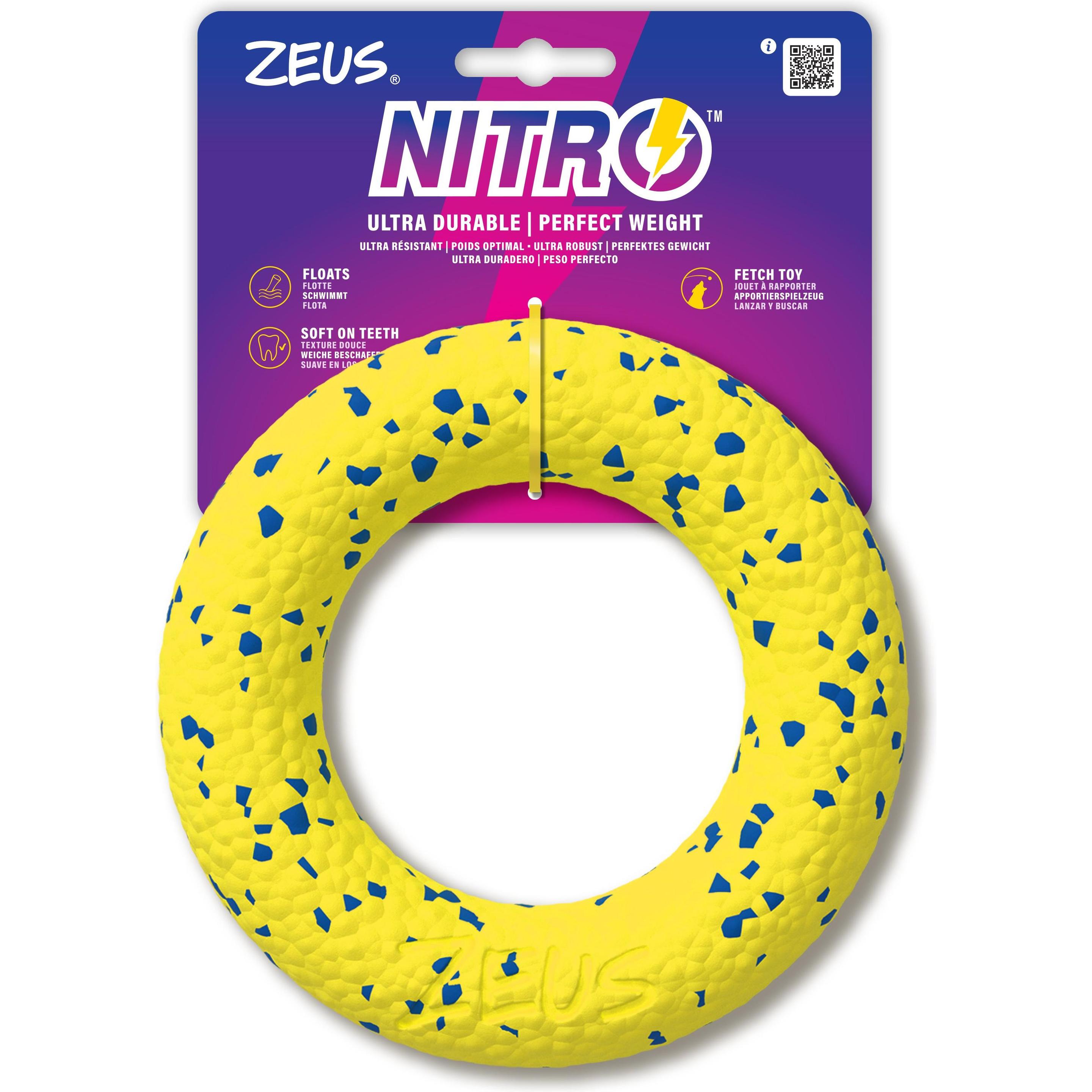 Comparer les prix de Hagen Zeus Nitro - Zeus Nitro Ring - Yellow and Blue - Ø16cm, Jouets pour chien