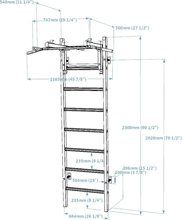 Actual product image BenchK Wall bars 231W