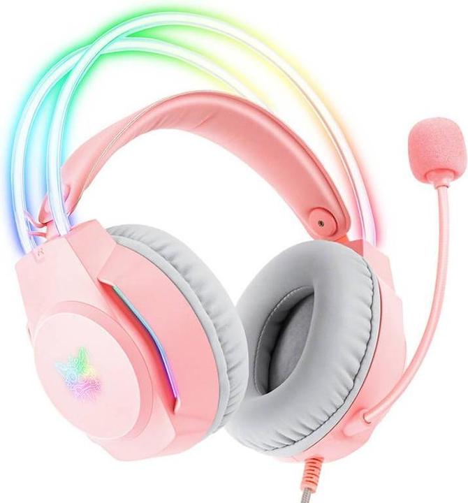 Actual product image Onikuma X26 Gaming Headphones (Wired) Pink (Cable)