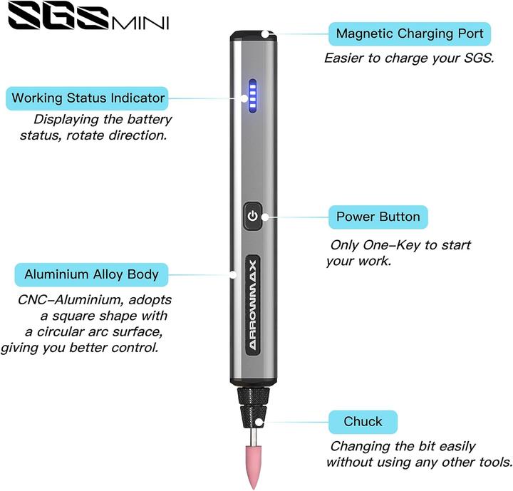 Actual product image Arrowmax SGS MINI Gravierstift mit 36 Bits