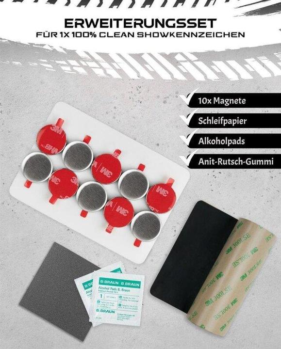 Produktbild Ivality Magnet-Kennzeichenhalter - Erweiterung Zusatz / Show-Kennzeichen Clean (Heck, Universal)