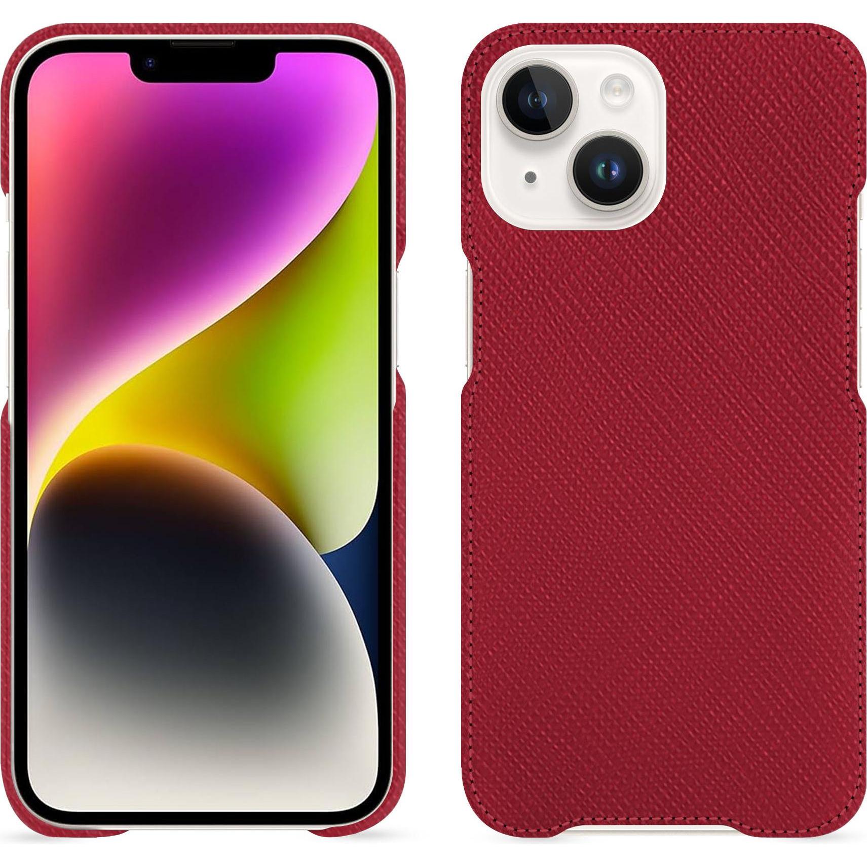 Thumbnail - Noreve Lederschutzhülle (Apple iPhone 15 Plus), Smartphone Hülle, Rot