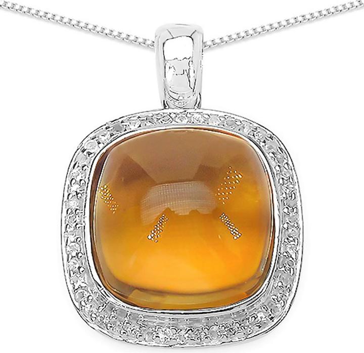 Actual product image Xen Pendant with chain citrine cushion cabochon 45 cm 925 silver (925 Sterling silver, 45 cm)