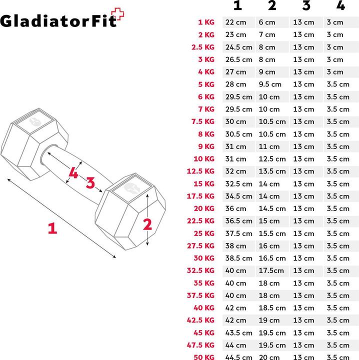 Productafbeelding Gladiatorfit Hex Dumbbell (1 x 2,5 kg)