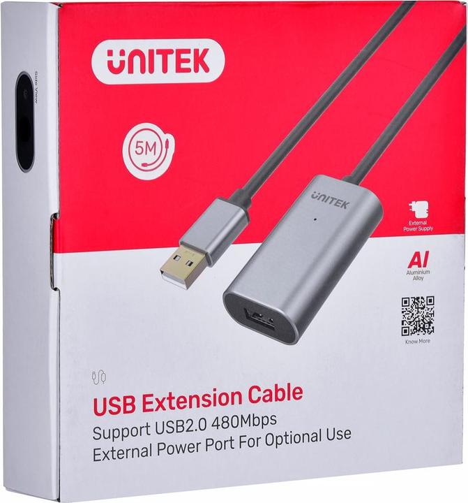 Actual product image Unitek Y-271 USB Cable USB 2.0 USB A (5 m, USB 2.0)