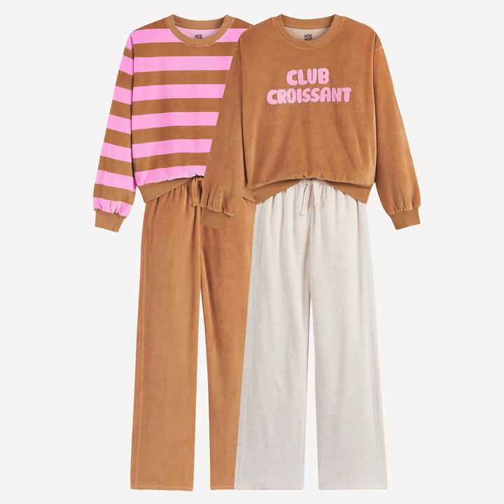 Image du produit La Redoute Collections 2er-Pack Pyjamas aus Samt (128)