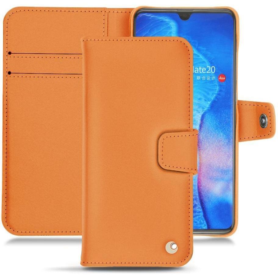 Noreve Lederschutzhülle Wallet (Huawei Mate 20), Smartphone Hülle, Orange