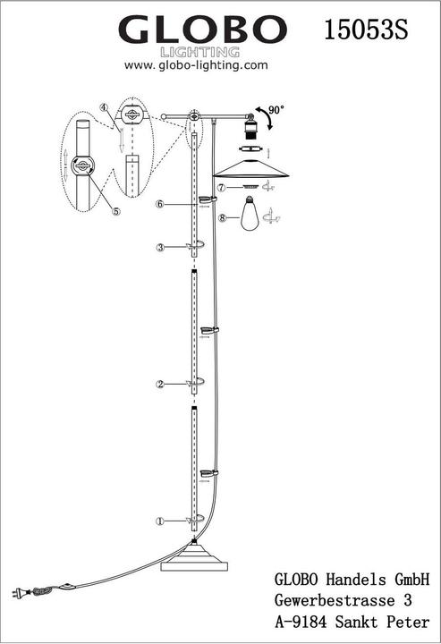 Actual product image Globo Floor lamp Lenius (E27)