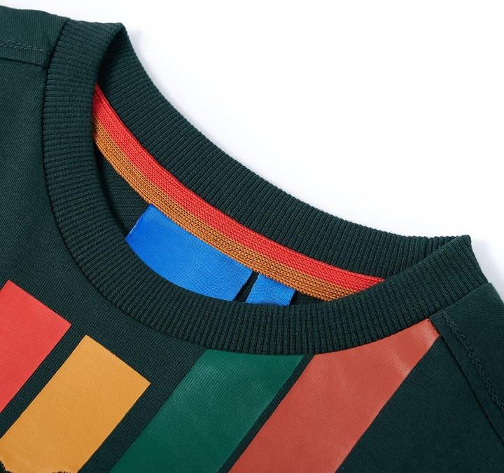 Immagine prodotto vidaXL Camicia a maniche lunghe per bambini verde scuro 116,Materiale: 100 (116)