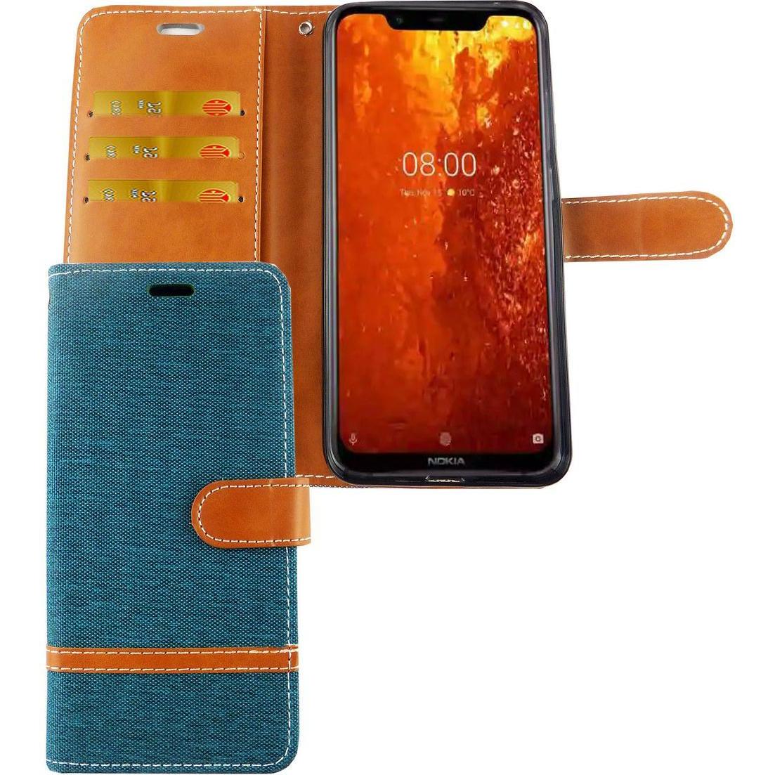 Thumbnail - König Design Hülle Handy Schutz für Nokia 8.1 Case Cover Tasche Wallet Etui Handyhülle Bumper (Nokia 8.1), Smartphone Hü...