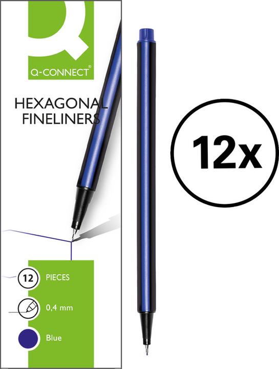 Actual product image Q-Connect Fineliner Triangular (Blue, 12 x)